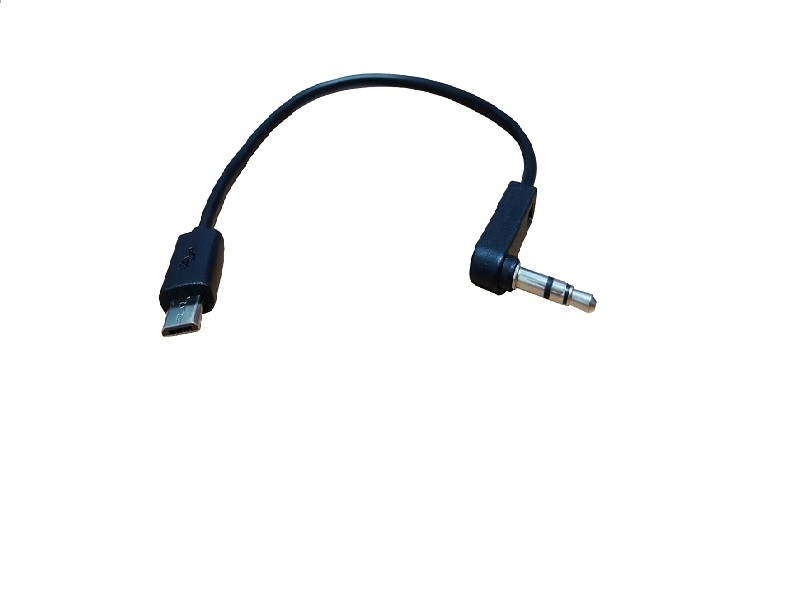 Audio Cable – 3.5mm 90-Degree Plug to Micro USB