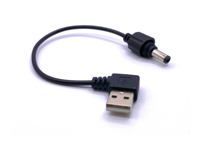 DC Power Cord – DC5525 Plug to USB 90-Degree AM