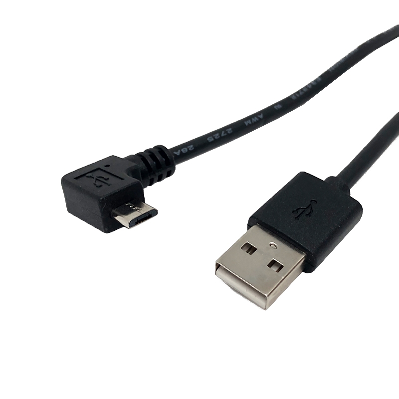 USB AM to Micro USB 90-Degree B Cable