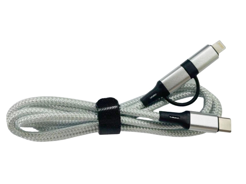 USB 2.0 Type C to Type C + Lightning Connector Cable