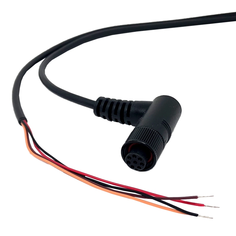 Waterproof Cable – M12 8 Pin 90-degree F to Open End